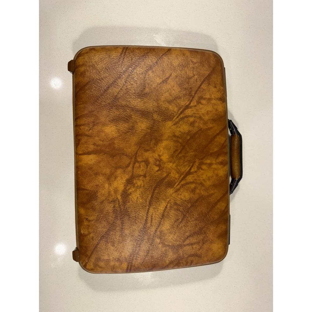 Vintage American Tourister Tan Hardside Briefcase Professional Case w/ Keys